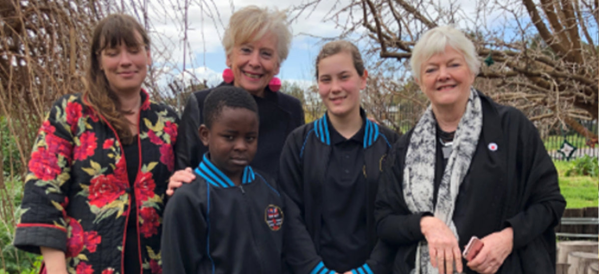 Maggie & Stephanie Alexander at the Elizabeth Downs Primary School Kitchen Garden!