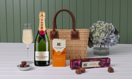 French Market Basket Mini Tote with Moët & Chocolates