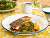 Pan-Fried Salmon with Lentil & Herb Salad with Classic Basil Pesto Dressing 