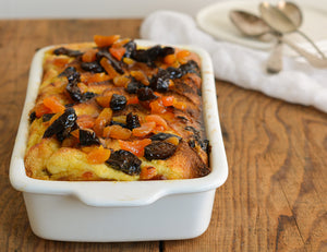 Apricot and Prune Bread and Butter Pudding Recipe