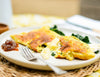 Truffle Triple Cream Brie, Spinach & Caramelised Omelettes
