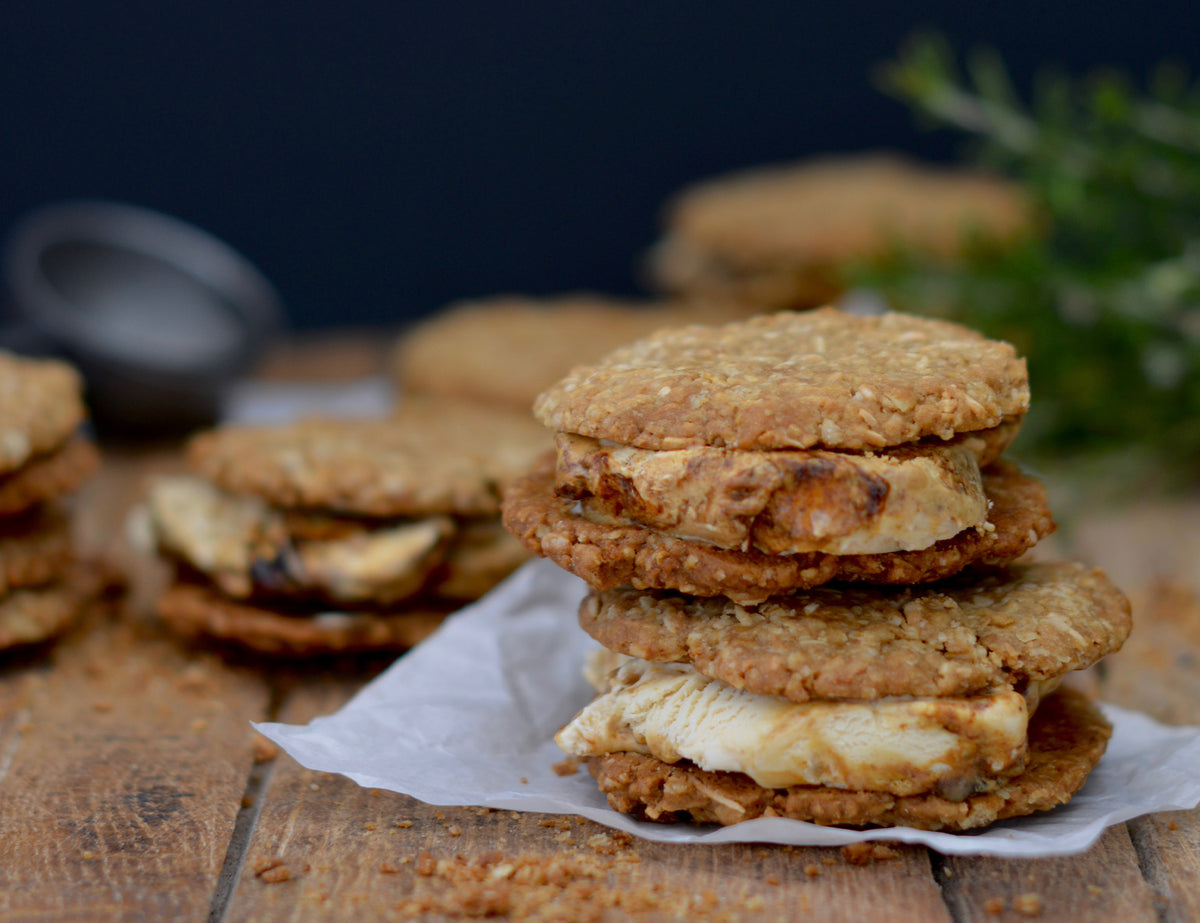 Anzac Biscuit and Burnt Fig Ice Cream Sandwiches Recipe