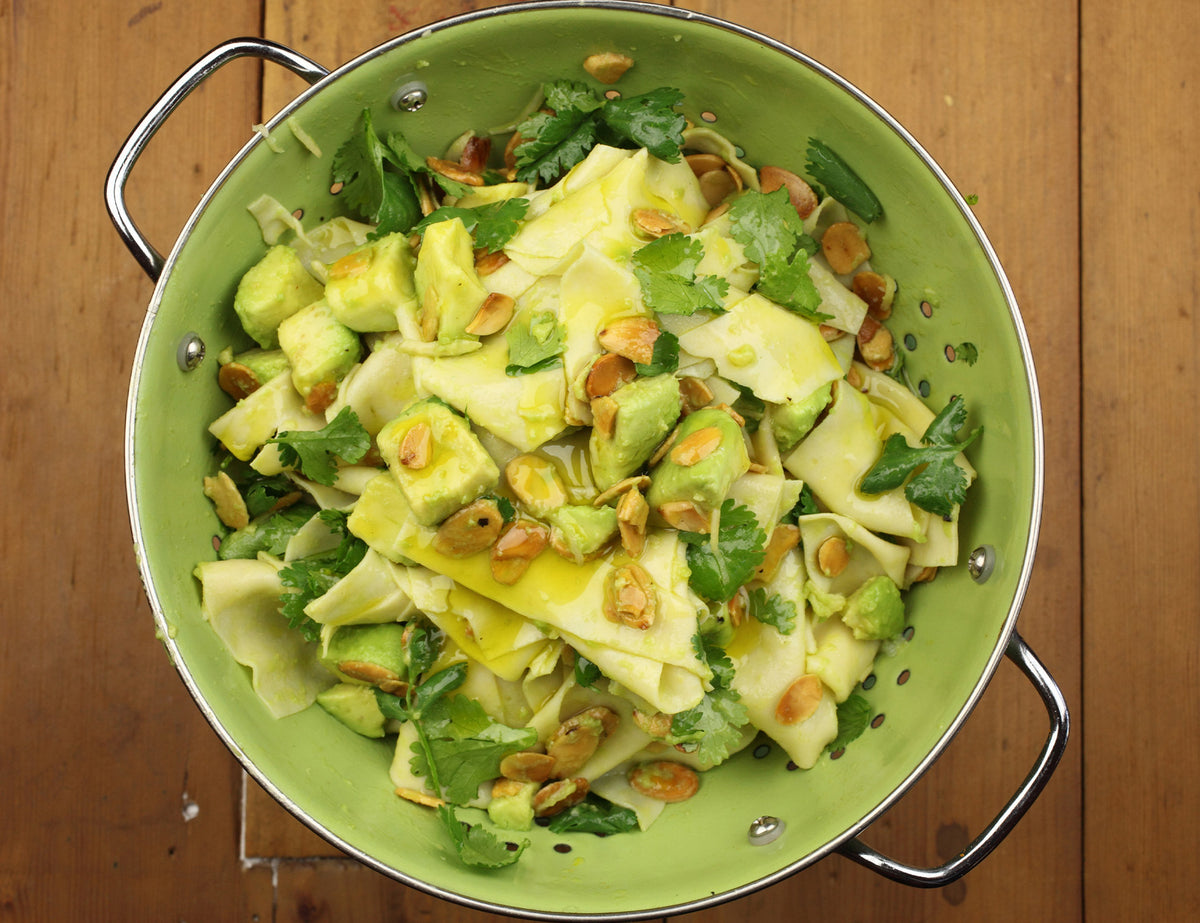 Avocado, Ginger and Almond Pasta with Coriander Recipe