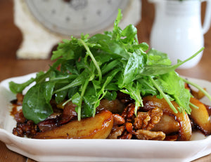 Baked Pear Salad with Belly Bacon and Walnuts Recipe