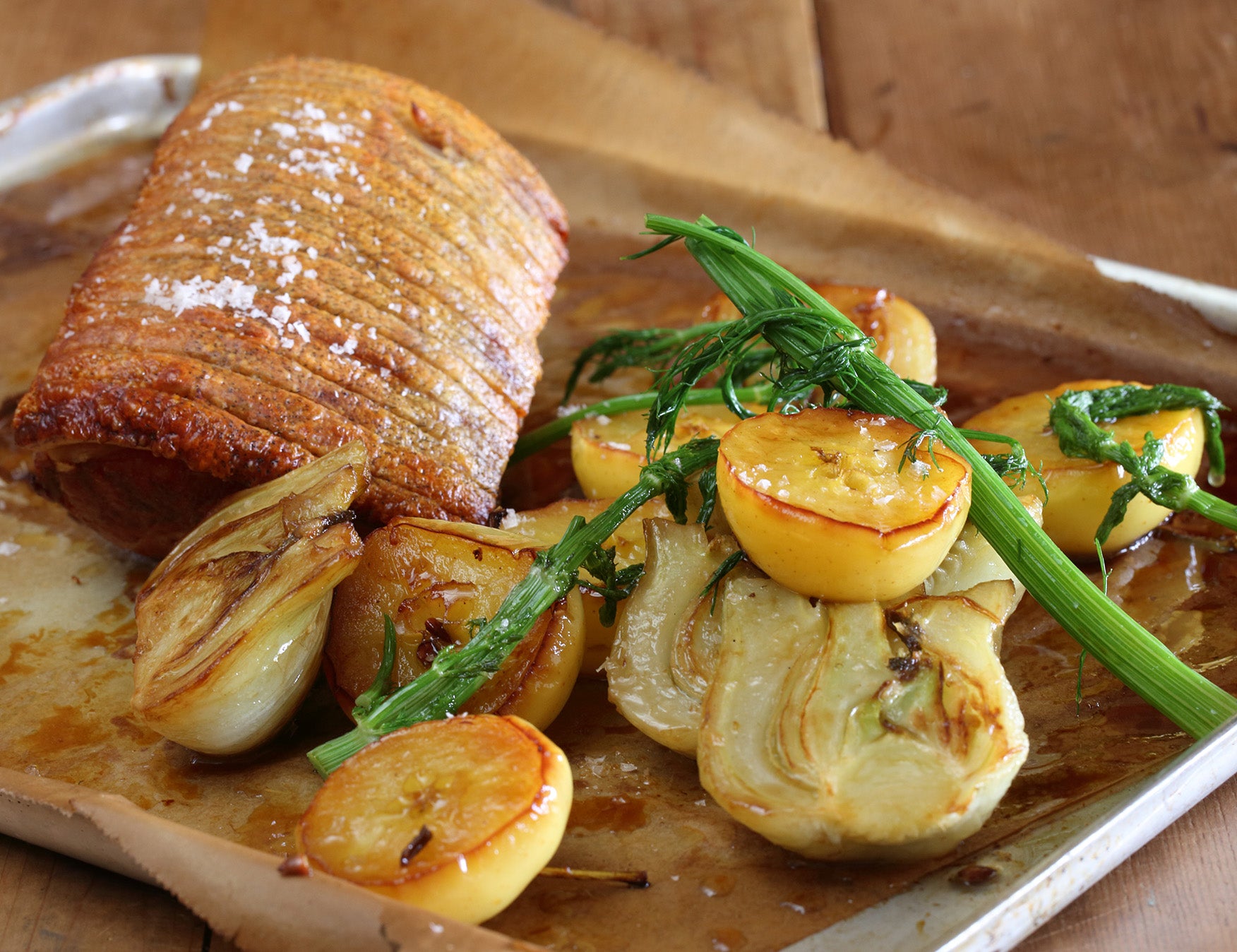 Berkshire Pork Loin with Fennel and Apple Cider Recipe | Maggie Beer