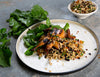 Butterflied Quail with Orange and Barley Salad Recipe