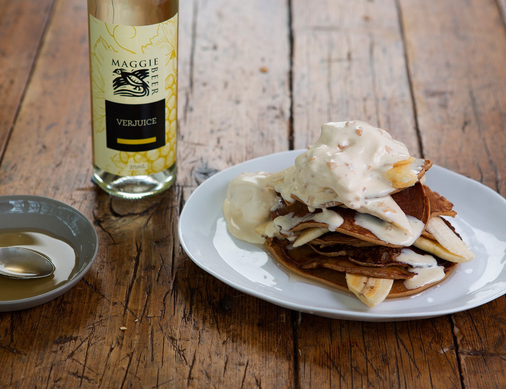 Chestnut Flour Pancakes with Lady Finger Bananas Recipe