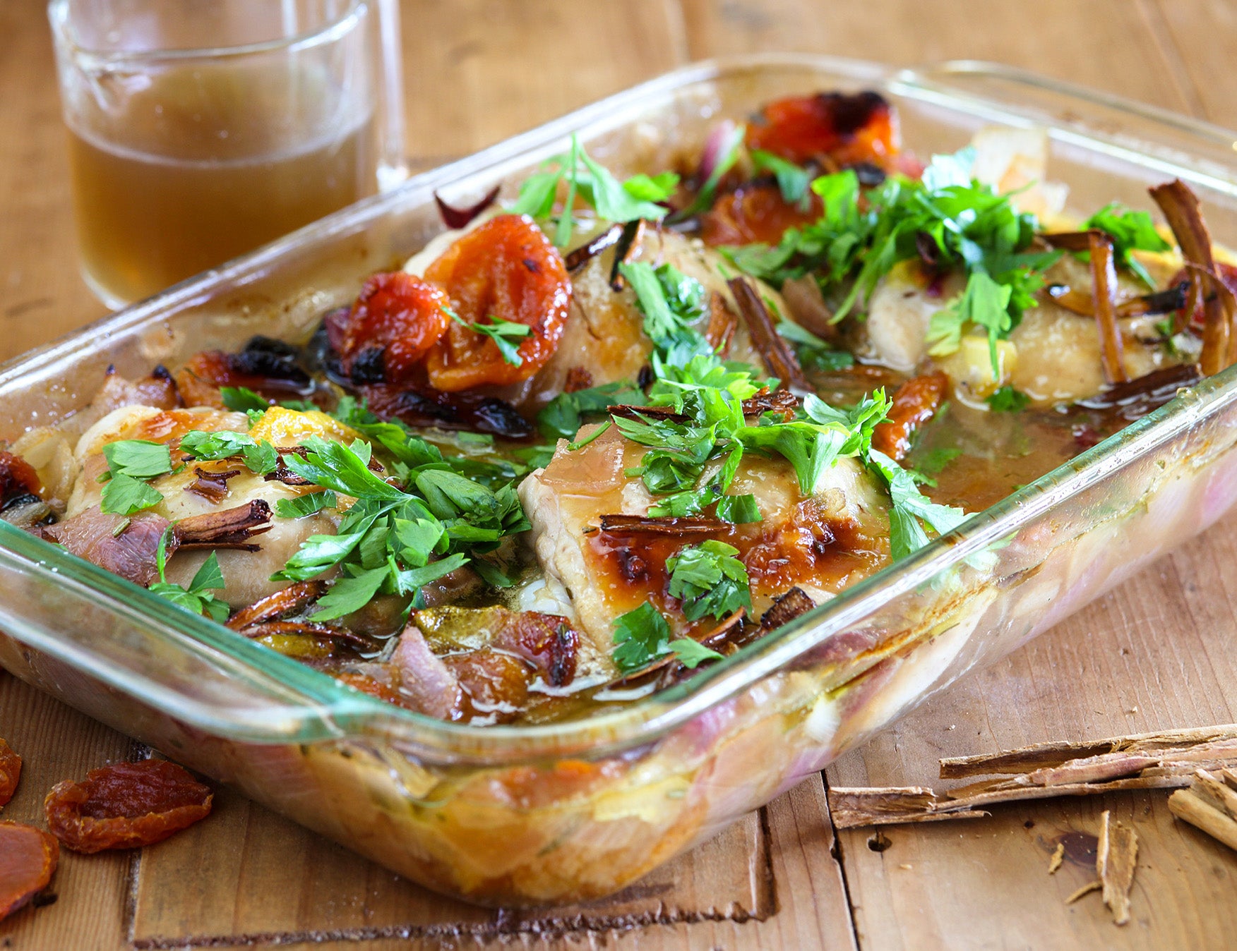 Chicken Thigh braised with Dried Apricots, Honey and Vinegar Recipe