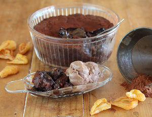 Dried Pear 'Brownie' Pudding with Chocolate & Salted Caramel Ice Cream Recipe