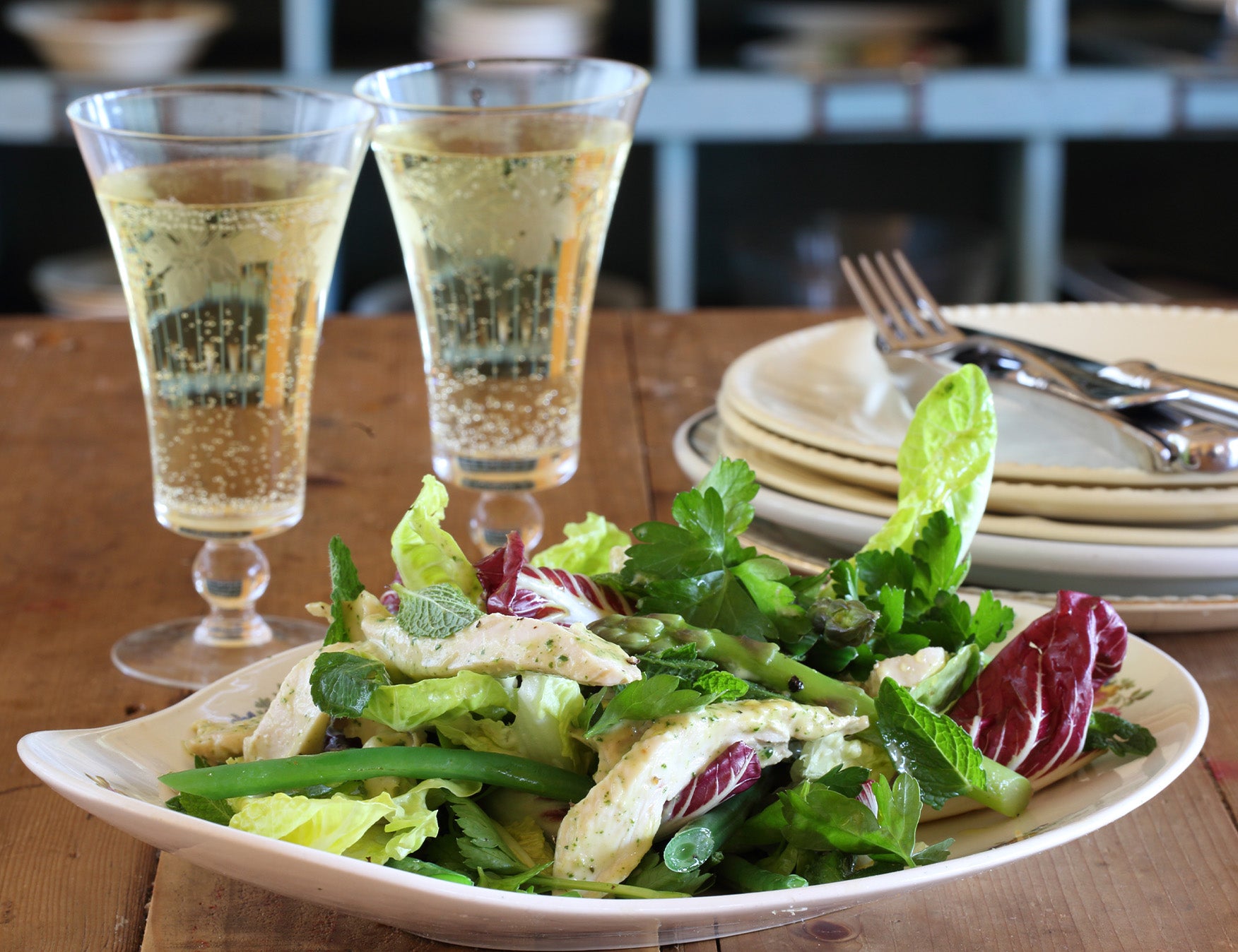 Cider Poached Chicken, Asparagus and Pesto Mayonnaise Recipe