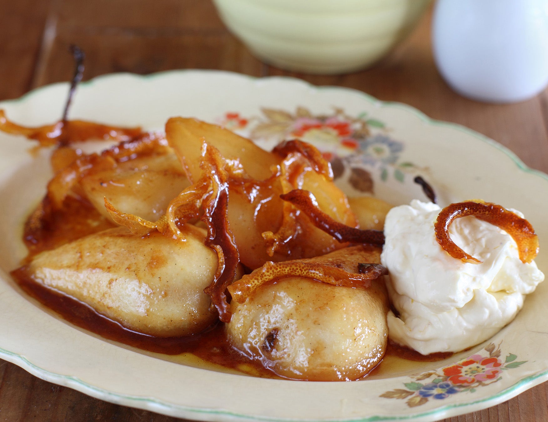 Glazed Pears with Mascarpone Recipe