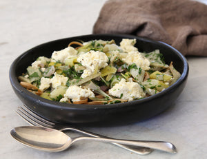Globe Artichokes and Leeks with Whole Wheat Pasta and Vache Curd Recipe