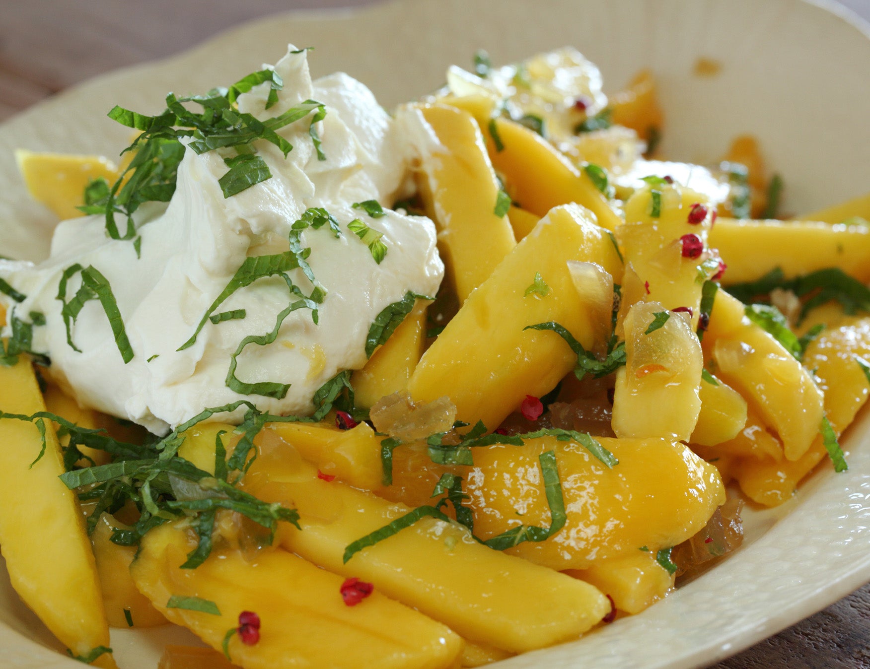 Mango Salad with Ginger, Mint and Labneh Recipe