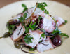 Octopus with Olives, Caper Berry & Squid Ink Pasta Recipe