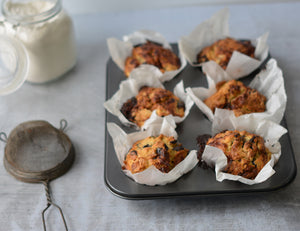Peanut Butter and Dark Chocolate & Vino Cotto Caramel Muffins Recipe