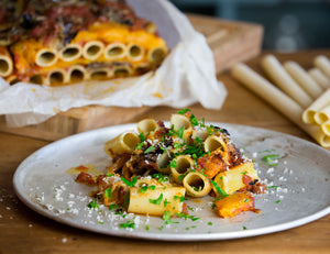 Pumpkin & Eggplant Pasta Bake with Sugo Recipe
