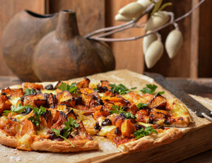 Pumpkin Pizza with Bocconcini and Olives Recipe