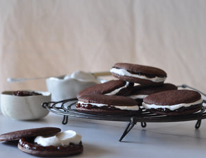 Raspberry & Pomegranate Jam, Coconut & Bitter Chocolate Biscuits Recipe