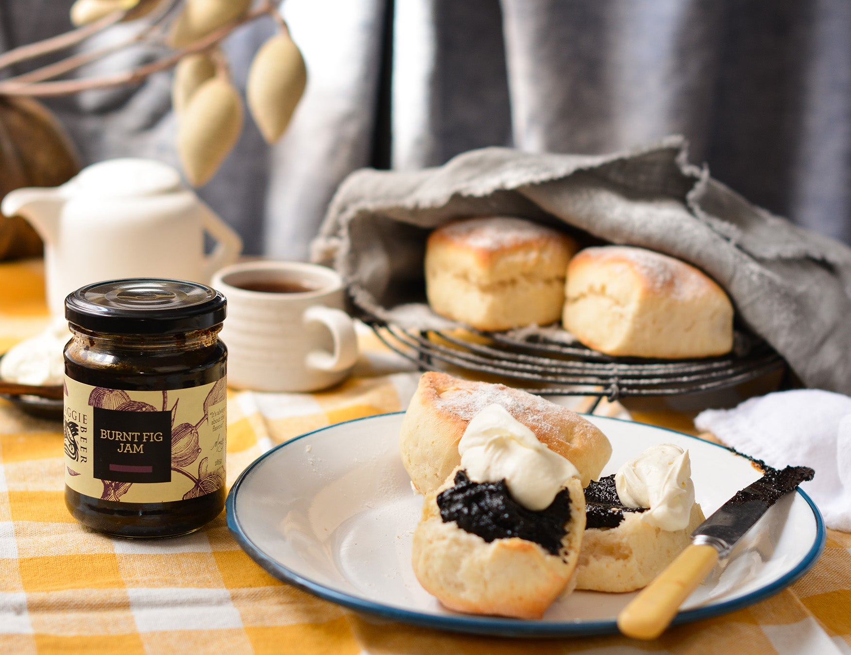 Scones with Maggie's Burnt Fig Jam Recipe