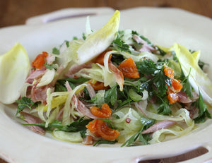 Shaved Fennel & Mustard Apricots with Smoked Chicken Salad Recipe