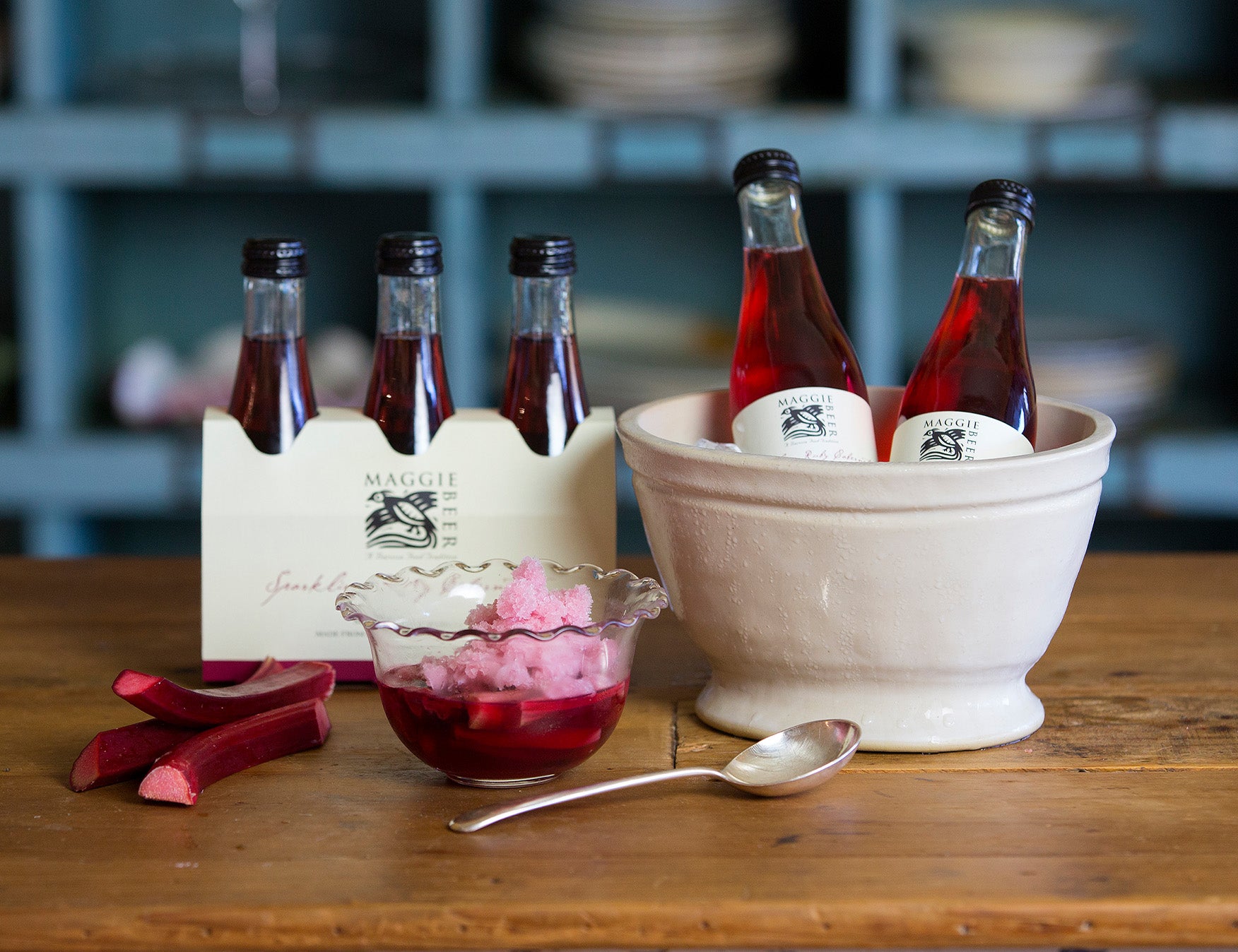 Sparkling Ruby Jelly with Roasted Rhubarb Recipe