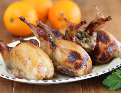 Stuffed Quail with Raisins, Orange and Herbs Recipe | Maggie Beer