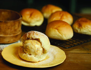 Warm Brioche with Burnt Fig, Honeycomb & Caramel Ice Cream Recipe
